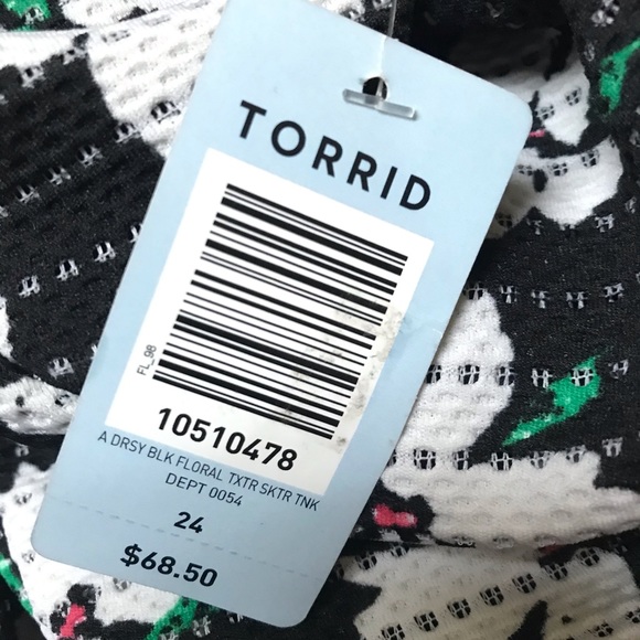 Torrid 👗Green & Black Floral Skater Dress NWT - Picture 3 of 3